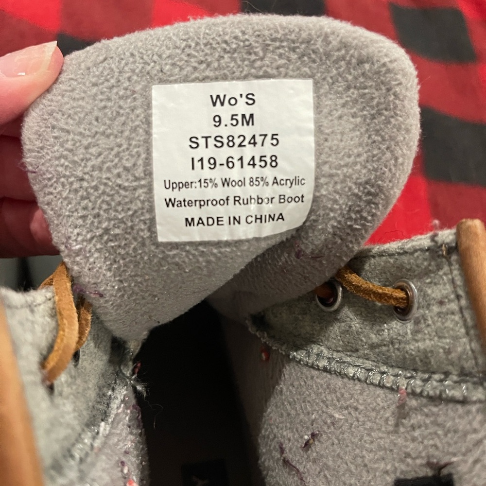 Sperry Saltwater Gray and Tan Duck Boots - Picture 5 of 7
